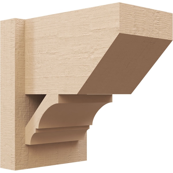 Ekena Millwork 8-in W x 12-in D x 12-in H Balboa Slat Rough Cedar Woodgrain TimberThane Outlooker, Primed Tan OUTUR080X12X12BOA24RCPR - main